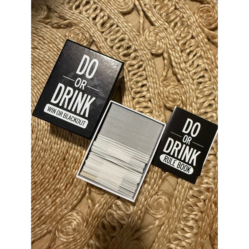 Do or Drink Win or Blackout Party Card Game Adult Drinking Game with Rule Book
